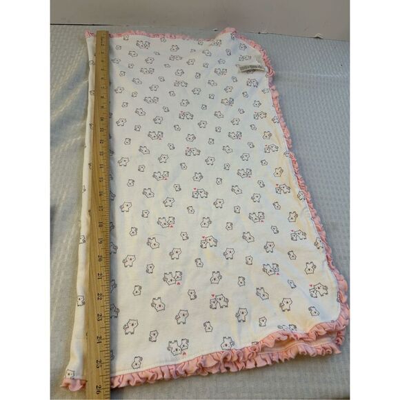 Carters replacement baby blanket cats hearts pink stripes ruffles 26x30 - Picture 6 of 9